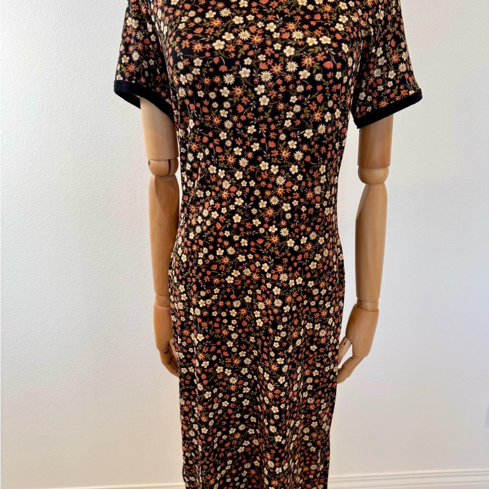 Brown Black Flower Midi Dress - Picture 14 of 16